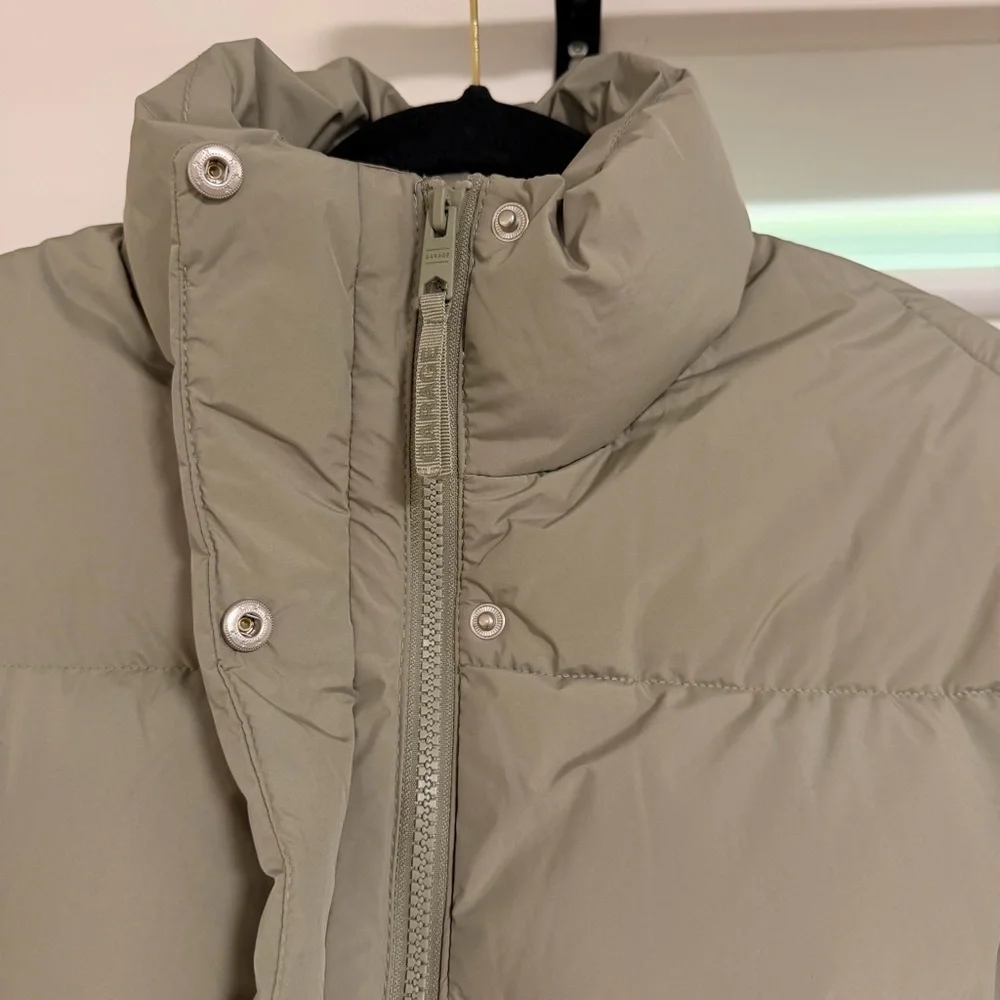 Garage Cropped Puffer Jacket in Sage - Picture 8 of 12